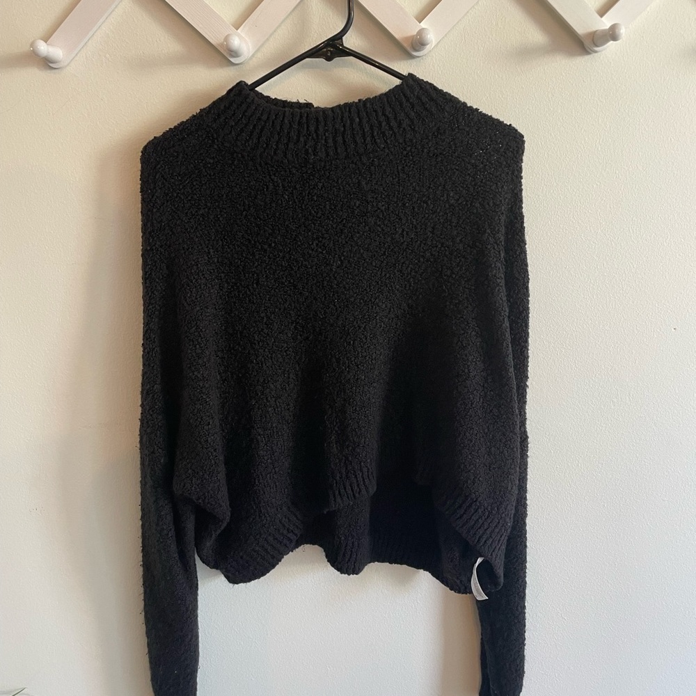 Cropped black sweater